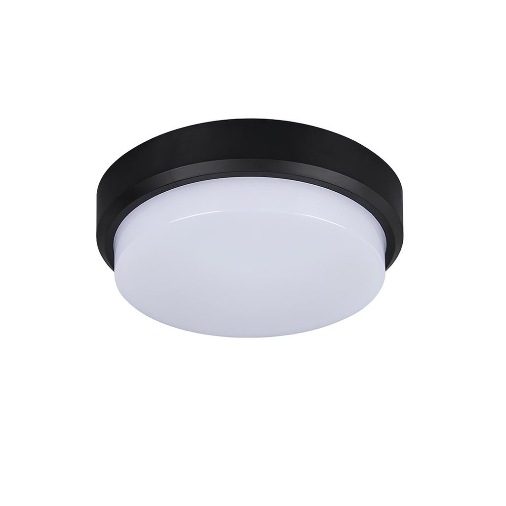LED wall light 30W Round Exterior, 6500k, Black, Applied outdoors
