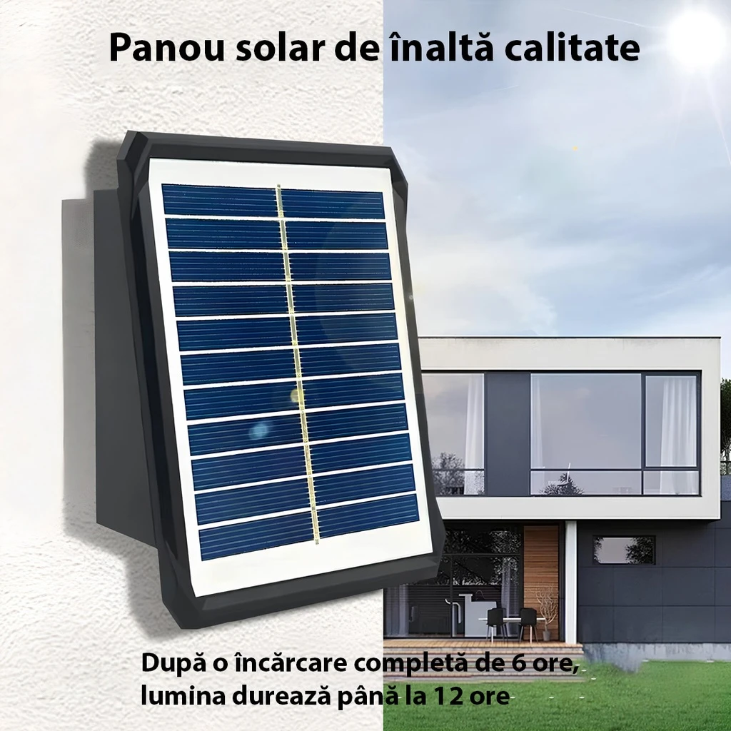 [LBZ-00067] Aplica solara LED de perete cu 2 LED-uri, unghi ajustabil, IP65, 3 culori 6500k, 4000k, 3000k
