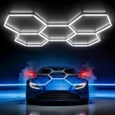 [LBZ-00150] Set 5 Hexagoane LED Honeycomb 168W, 6500K lumină alb rece, 20160 lumeni, structură premium din aluminiu, 234 x 166 cm