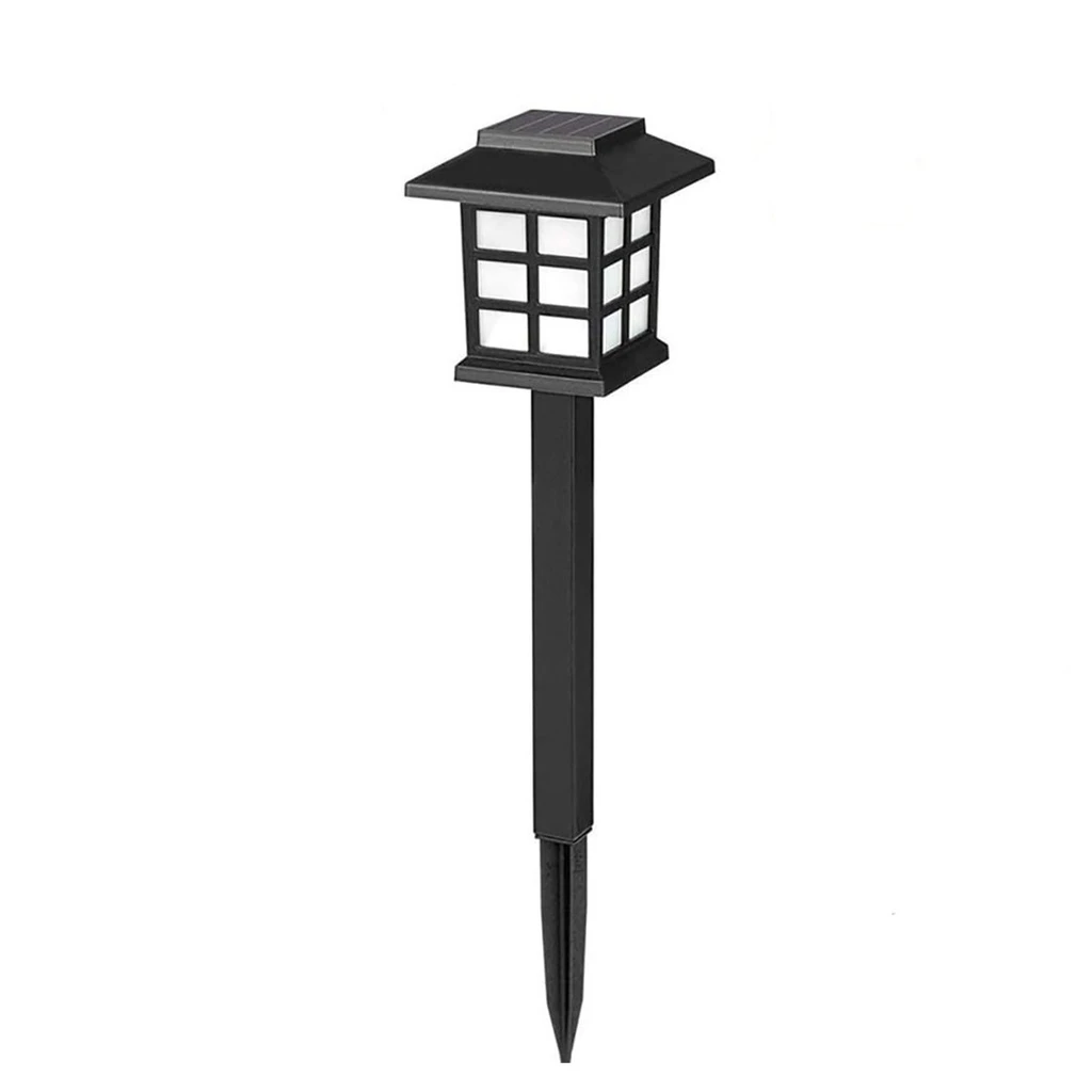 [LBZ-00190] Lampa Solara LED pentru Gradina, Stil Felinar, Lumina Alb Rece 6500K, Rezistenta la Apa, Neagra