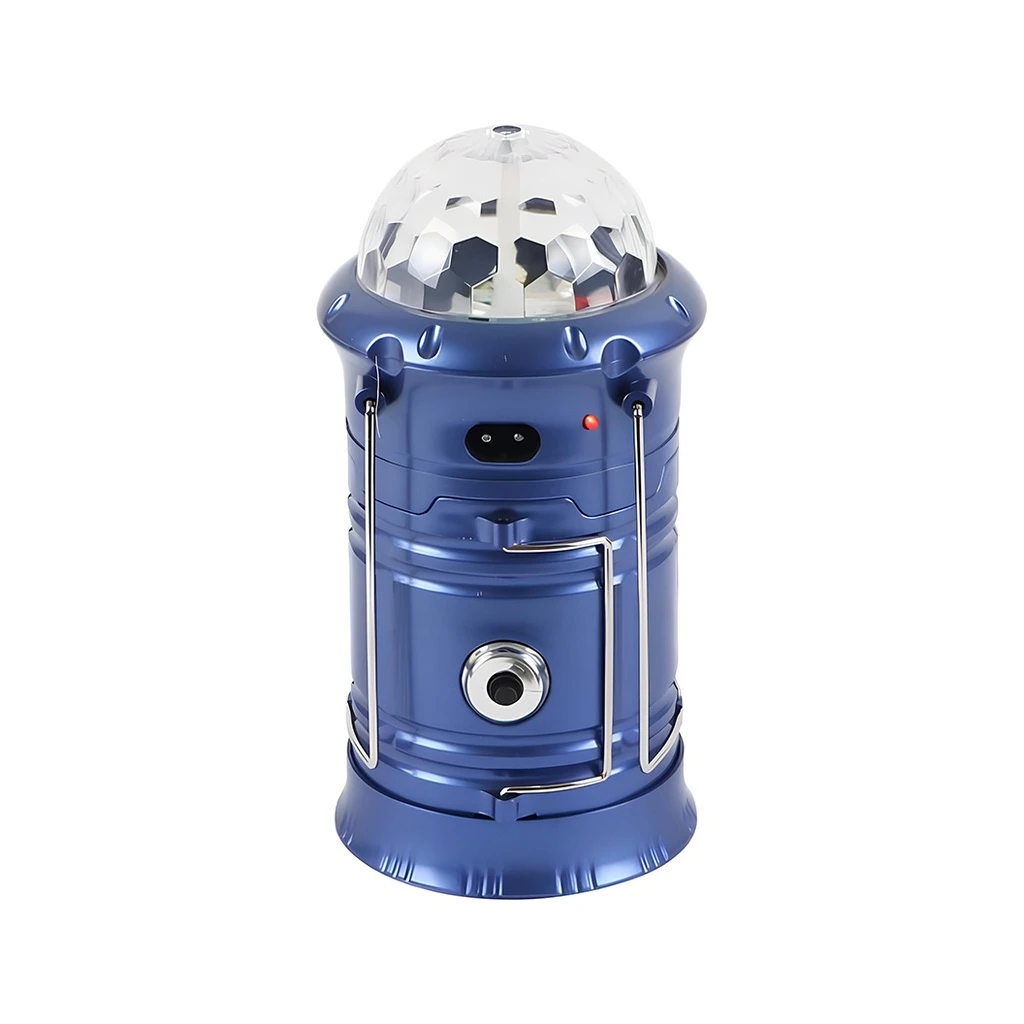 [LBZ-00218] Lantera LED pliabila de camping, reincarcabila USB, 6 LED-uri, 1W, felinar si lanterna, lumina alba rece & RGB, Albastra