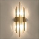 LED Wall Light, Indoors, Stainless Steel and Glass, 45 x 18 cm, Gold