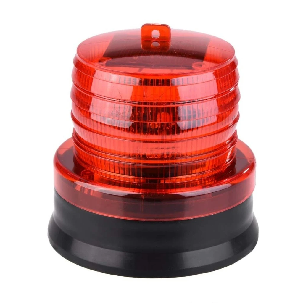 [LBZ-00246] Lumina LED rosie intermitenta de atentionare solara, rezistenta la apa IP65, 1.2V, panou solar incorporat, dimensiuni 11.5 x 11.6 cm