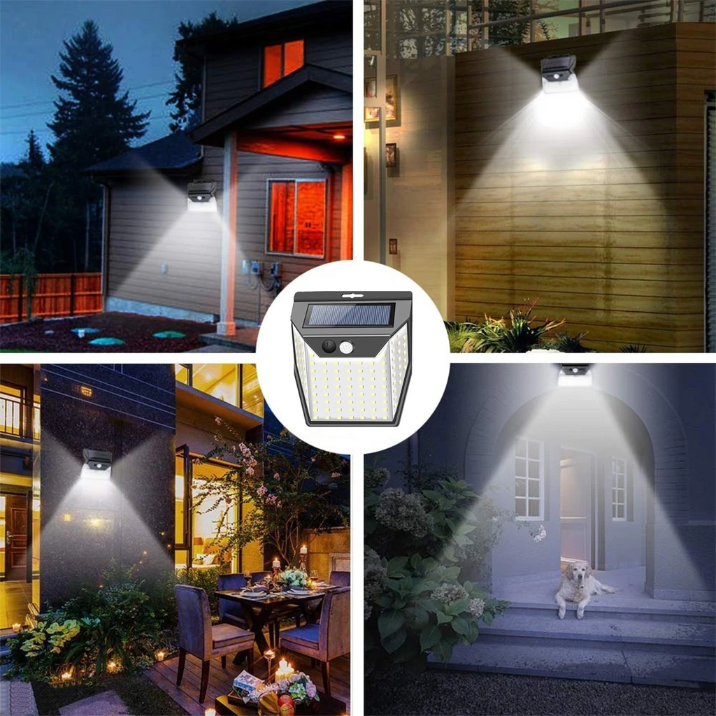 [LBZ-00083] Lampa solara LED cu senzor de miscare, 99 LED-uri, Lumina Alb Rece 6500k, Negru