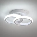 [LBZ-00250] Lustra LED cu 2 Cercuri – 20W, Aluminiu, Design Modern, 25 x 17 x 9.5 cm, CCT, Alb Cald, Neutru, Alb Rece, Iluminare pentru Living, Dormitor, Hol, Alba