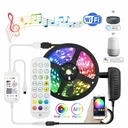 [LBZ-00271] Kit Banda LED Smart RGB 5M – Control prin Aplicatie & Telecomanda, Bluetooth, Lumini Multicolore, Music Sync, Control Vocal