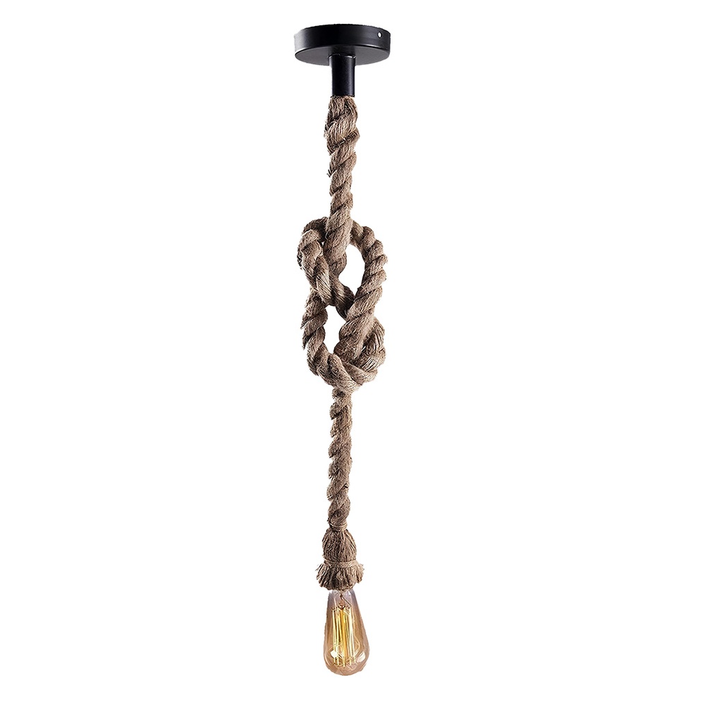 Retro Rope Chandelier – Vintage Design with Rope, E27 Socket, Max 60W, Without Bulb