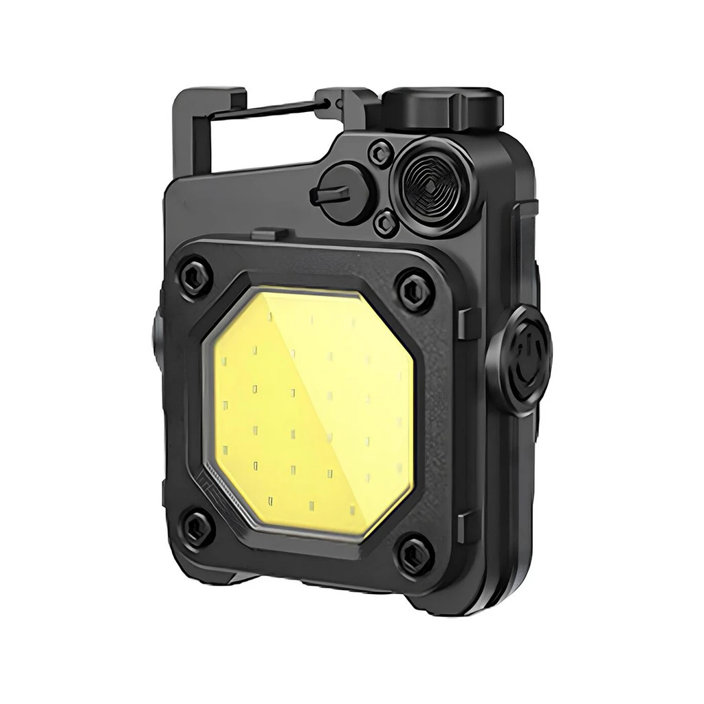 [LBZ-00205] Lanterna LED Mini Tip Breloc – Reincarcabila USB-C, Luminozitate Puternica, Multifunctionala pentru Camping, Drumetii, Ciclism, Exterior – Negru (6.1 x 5 x 2.5 cm)