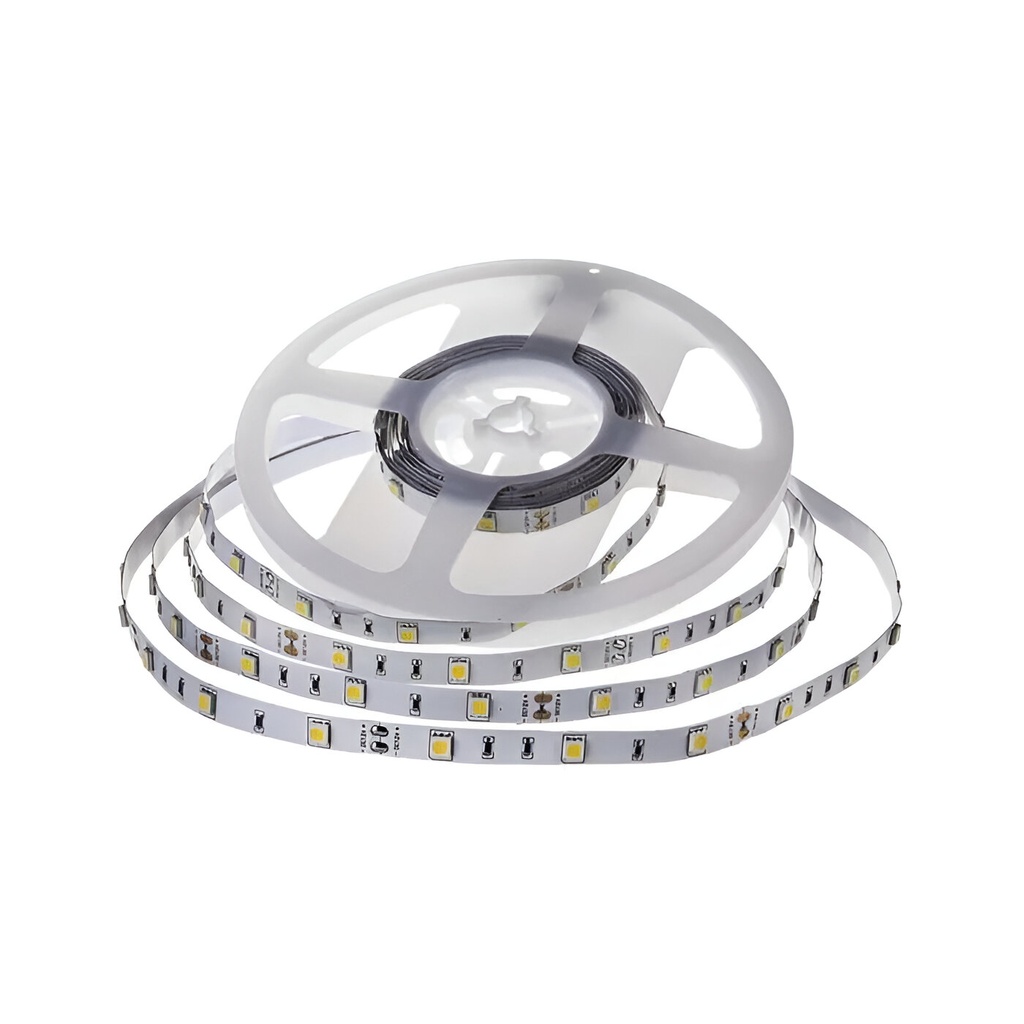 Banda LED 12V, 120 LED/m, SMD 5050, Lumina Alb-Calda, Interior IP20, 10mm, Rola 5 metri