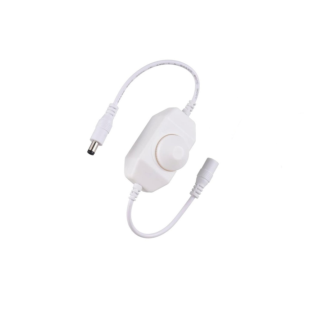 Dimmer Intrerupator Alb cu Mufa DC 2,1mm, Alb