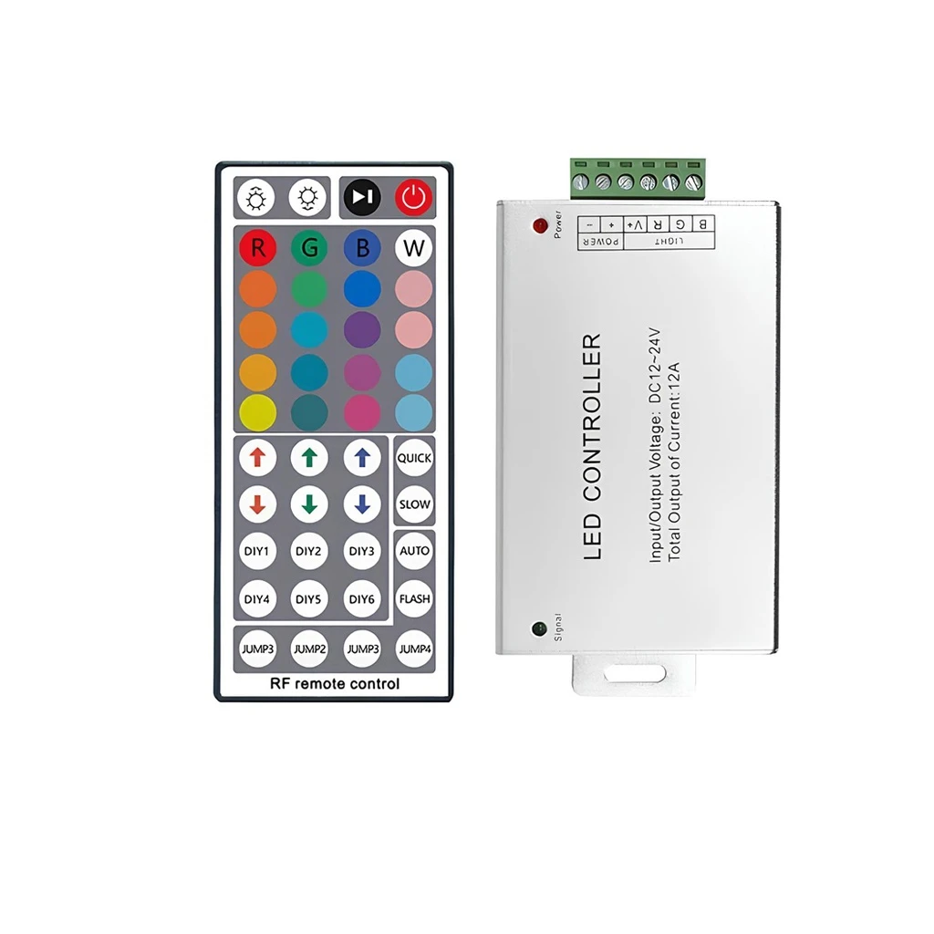 [LBZ-00521] Controller LED RGB 12-24V, Carcasa Metal, Telecomanda 44 Taste