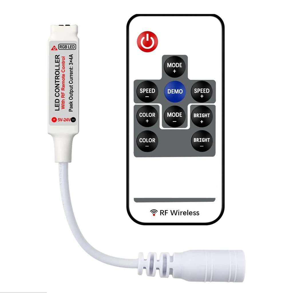[LBZ-00527] Mini Controller RF Wireless 10 Taste pentru Banda LED RGB, 4 Fire
