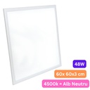LED Panel 60x60 cm, 48W, Neutral Light 4500K, Premium Model, White Frame