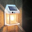 [LBZ-00570] Lampa solara LED decorativa cu bec 17x12x5.8, tip felinar, pentru gradina, alb