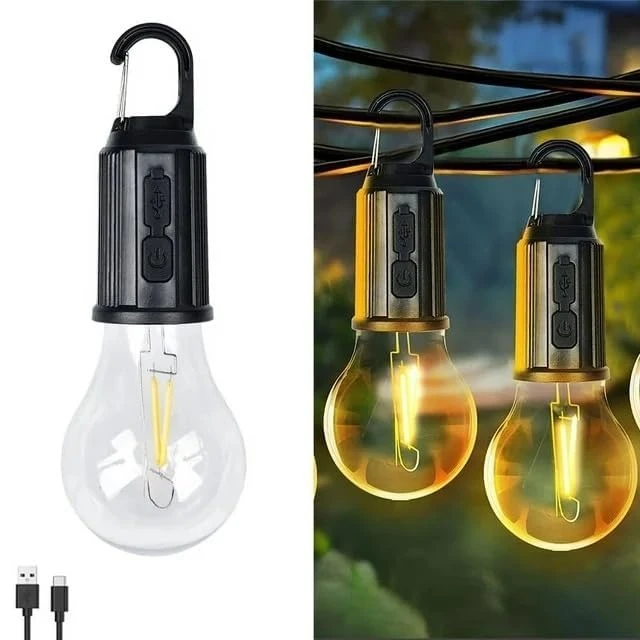 [LBZ-00571] Lampă LED Reîncărcabilă cu Clește – Bec Portabil pentru Cort, Curte, Camping, Interior și Exterior