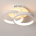 [LBZ-00572] Lustra LED 20W - 2 Cercuri deschise, 3 trepte de culoare (Alb Rece, Neutru, Cald), Design Modern 24x17x11.5 cm, Alb