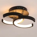 [LBZ-00573] Lustra LED 20W - 2 Cercuri deschise, 3 trepte de culoare (Alb Rece, Neutru, Cald), Design Modern, 24x17x11.5 cm, Negru