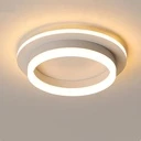 [LBZ-00576] Lustra LED 20W - 2 Cercuri, 3 trepte de culoare (Alb Rece, Neutru, Cald), Design Modern, 24x10x6 cm, Alb
