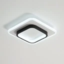 [LBZ-00577] Lustra LED 20W - 2 Patrate, 3 trepte de culoare (Alb Rece, Neutru, Cald), Design Modern, 24x10x6 cm, Alb-Negru