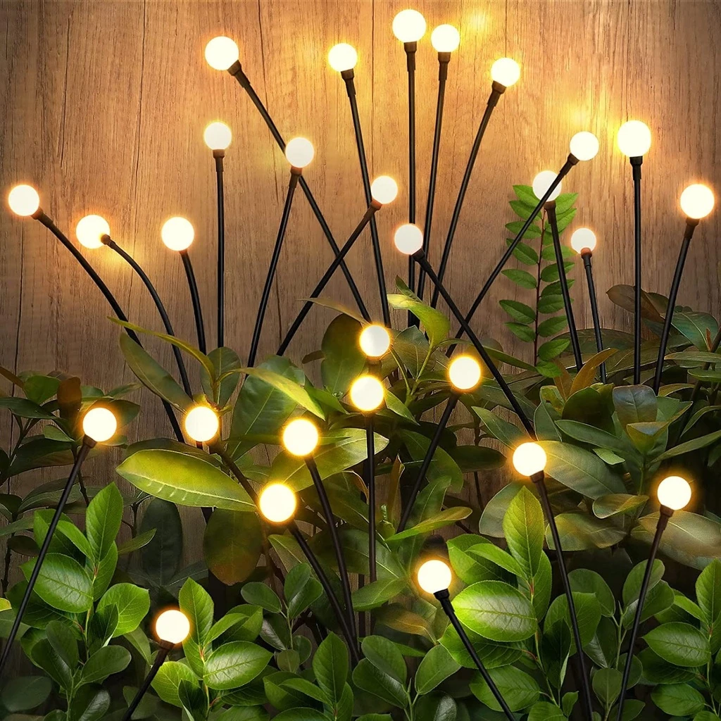 [LBZ-00590] Decoratiune pentru gradina cu incarcare solara, 6 bulbi, Alb Cald