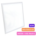 LED panel 60x60 cm, 60W, premium model, White Frame, 4500k, recessed lighting