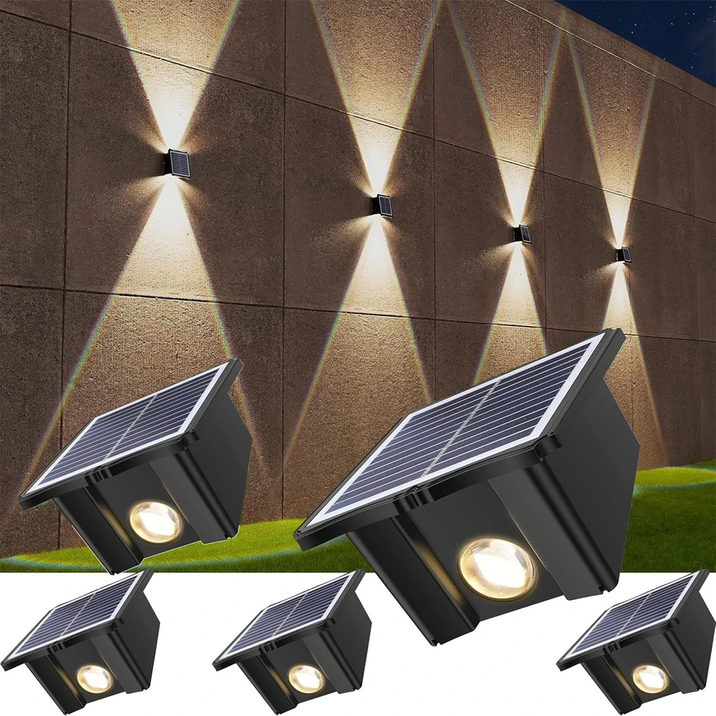 [COMBO-00067] Set 5 Aplice Solare LED de Perete cu 2 LED-uri, Unghi Ajustabil, IP65, 3 Culori 6500K 4000K 3000K