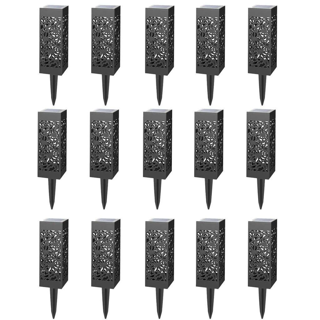 [COMBO-00189] Set 15 Lampi Solare LED Tip Felinar pentru Gradina, 30.2 cm, 0.2W, 1.2V, 600mAh, Lumina Alb Cald 3500K, Iluminat Exterior Decorativ