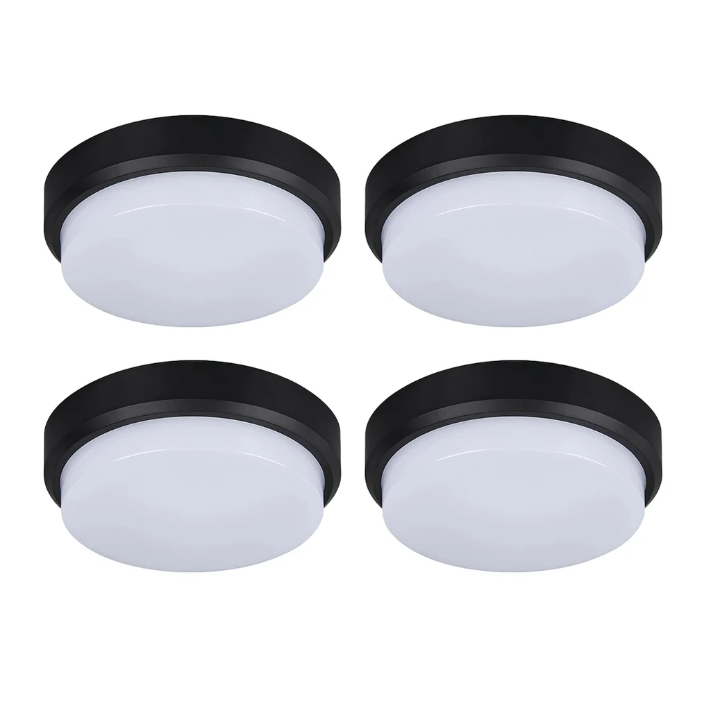 [COMBO-00226] Set 4 Aplice LED 30W Rotunde pentru Exterior, 3000K, Negru