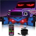 [LBZ-00267] Display LED Auto RGB 92×374 mm, Matrix LED Programabil pentru Lunetă, Control APP, USB