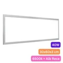 [LBZ-00025] Panou LED 30x60 cm, 40W, Lumina Rece 6500K, Model Eco, Rama Argintie, Ideal pentru Tavan Fals, Incastrat
