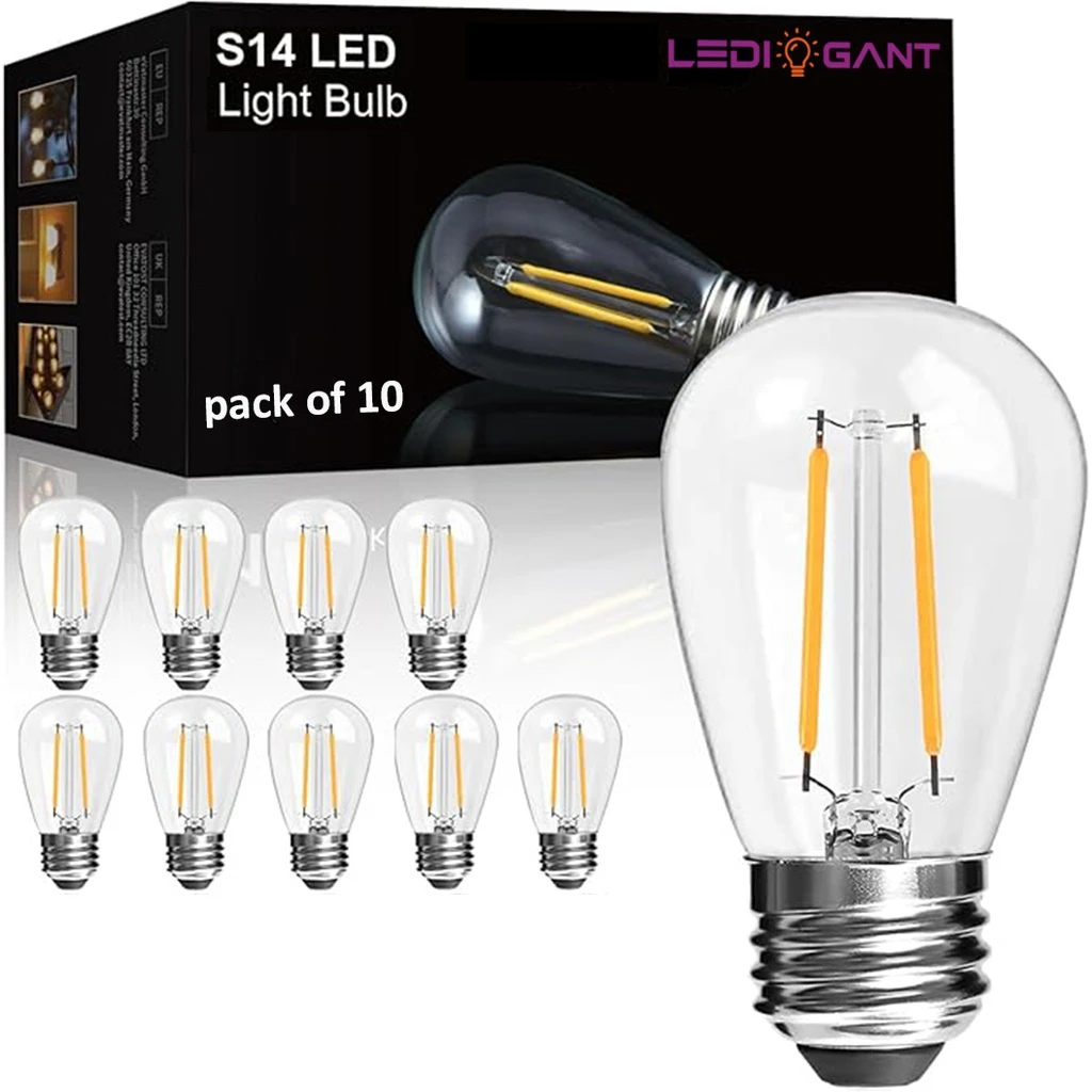 [LBZ-00187] Set 10 becuri S14 cu soclu E27, 1W