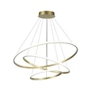 [LBZ-00279] Candelabru LED Circular 72W – 220V, Design Modern, 3 Cercuri (20/40/60 cm), Auriu, Iluminare pentru Living, Dining, Hol, 3 Temperaturi de Culoare, CCT