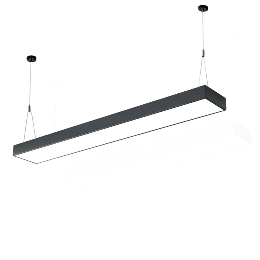 [LBZ-00033] Corp Iluminat LED Suspendat 48W, 120x20cm, Negru, Lumina Rece 6500K, Design Premium, Modular