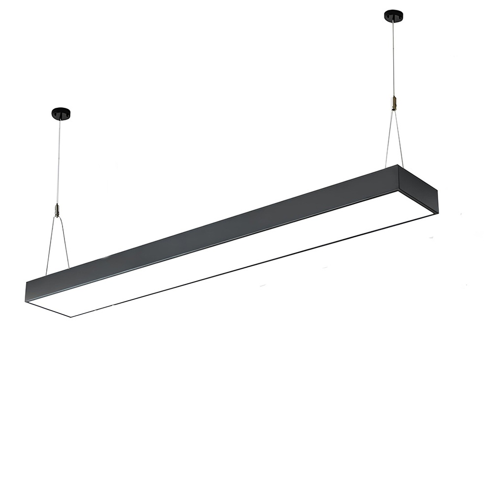 Office LED Ceiling Light 120x30x5.5cm, 80W, Premium Model, Rectangular, Black, 4500k