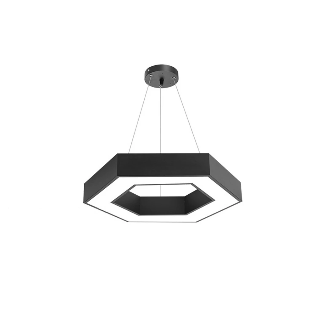 [LBZ-00040] Plafoniera LED 48W, gol hexagonal, φ60 cm, 6500k, negru
