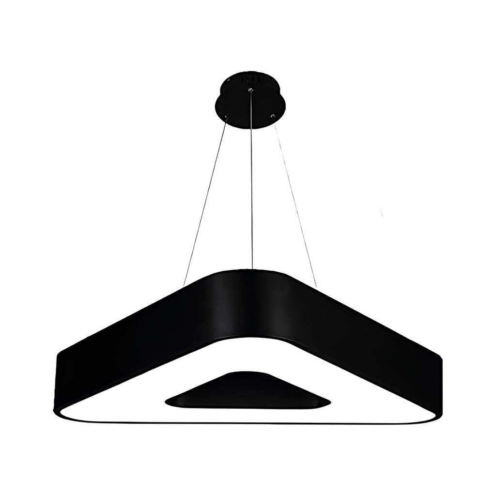 Suspended LED ceiling light 48W, Hollow Triangular, 60 cm, 6500k, Black