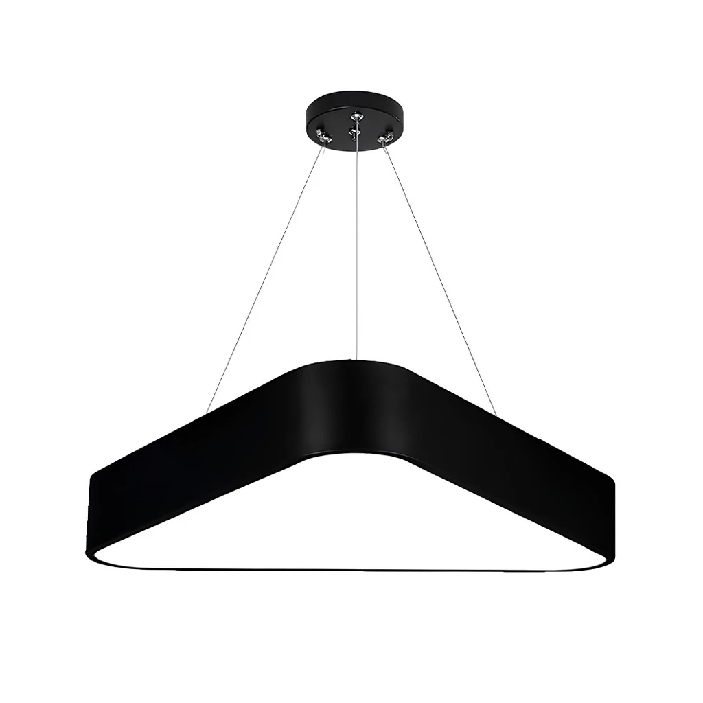 [LBZ-00046] Plafoniera cu LED 48W, Lumina completa triunghiulara, 60cm, 6500k, Negru