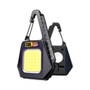 Lanterna Tip Breloc LED COB, Rezistenta la Apa, incarcare USB Tip C, 500 mAh, 5W, Lumina Alba Rece 6500k, Negru-Galben, 8x5.3 cm