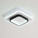 Lustra LED 20W - 2 Patrate, 3 trepte de culoare (Alb Rece, Neutru, Cald), Design Modern, 24x10x6 cm, Alb-Negru
