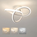 Lustra LED 20W, 3 Trepte Temperatura Culoare (Alb Rece, Neutru, Cald), Design Modern, Alba