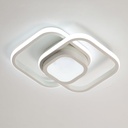 Lustra LED 20W - 3 Patrate, 3 trepte de culoare (Alb Rece, Neutru, Cald), Design Modern, 25x17x6 cm, Alb