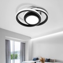 Lustra LED 20W - 3 Cercuri, 3 trepte de culoare (Alb Rece, Neutru, Cald), Design Modern, Negru