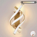 Aplica LED 20W - Design Modern , Tip Spirala pentru perete, 3 trepte de culoare (Alb Rece, Neutru, Cald), Aurie