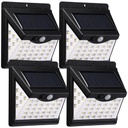 Set 4 Lampi Solare 40 LED-uri pentru Exterior, Rezistente la Apa, cu Senzor de Miscare, pentru Alei, Terasa, Garaj, Veranda, Alb Rece 6500K, Negru