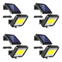 Set 4 Lampi Solare cu 100 LED-uri COB, Senzor de Miscare, Montaj pe Perete, 3 Moduri de Iluminare, Lumina Alb Rece, IP65, Negre