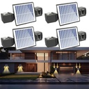 Set 4 Lampi Solare cu 3 LED-uri, IP65, 3 Culori 6500K 4000K 3000K