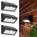 Set 3 Lampi Solare LED cu Senzor de Miscare, 38 LED-uri, Lumina Alb Rece 6500K, Negru