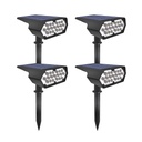 Set 4 Lampi Solare LED cu 19 LED-uri, IP65, pentru Exterior, Lumina Alb Rece 6500K, Negru