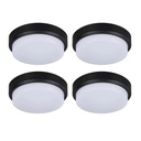 Set 4 Aplice LED 30W Rotunde pentru Exterior, 4000K, Negru