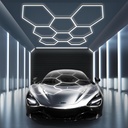 Set 8 Hexagoane LED Honeycomb 245W, 6500K lumină alb rece, 29400 lumeni, structură premium din aluminiu, 236 x 245 cm